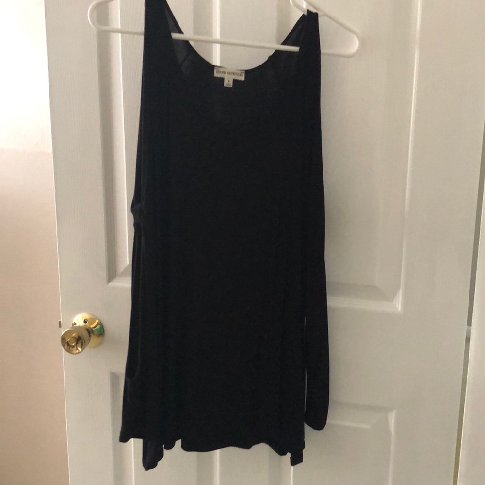 Long sleeve, cold shoulder shirt